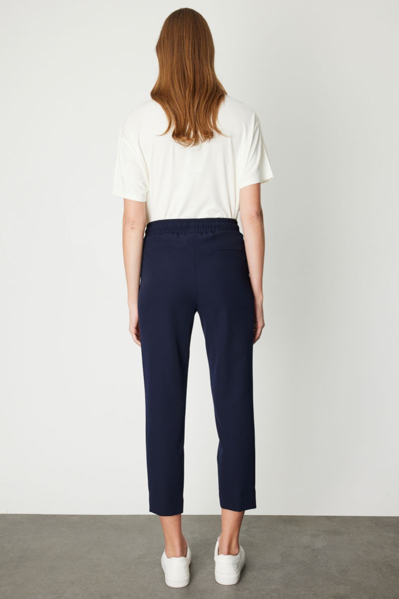 On Kadın Önü Çimalı Dar Paça Eşofman Altı 64138 Lacivert - 4