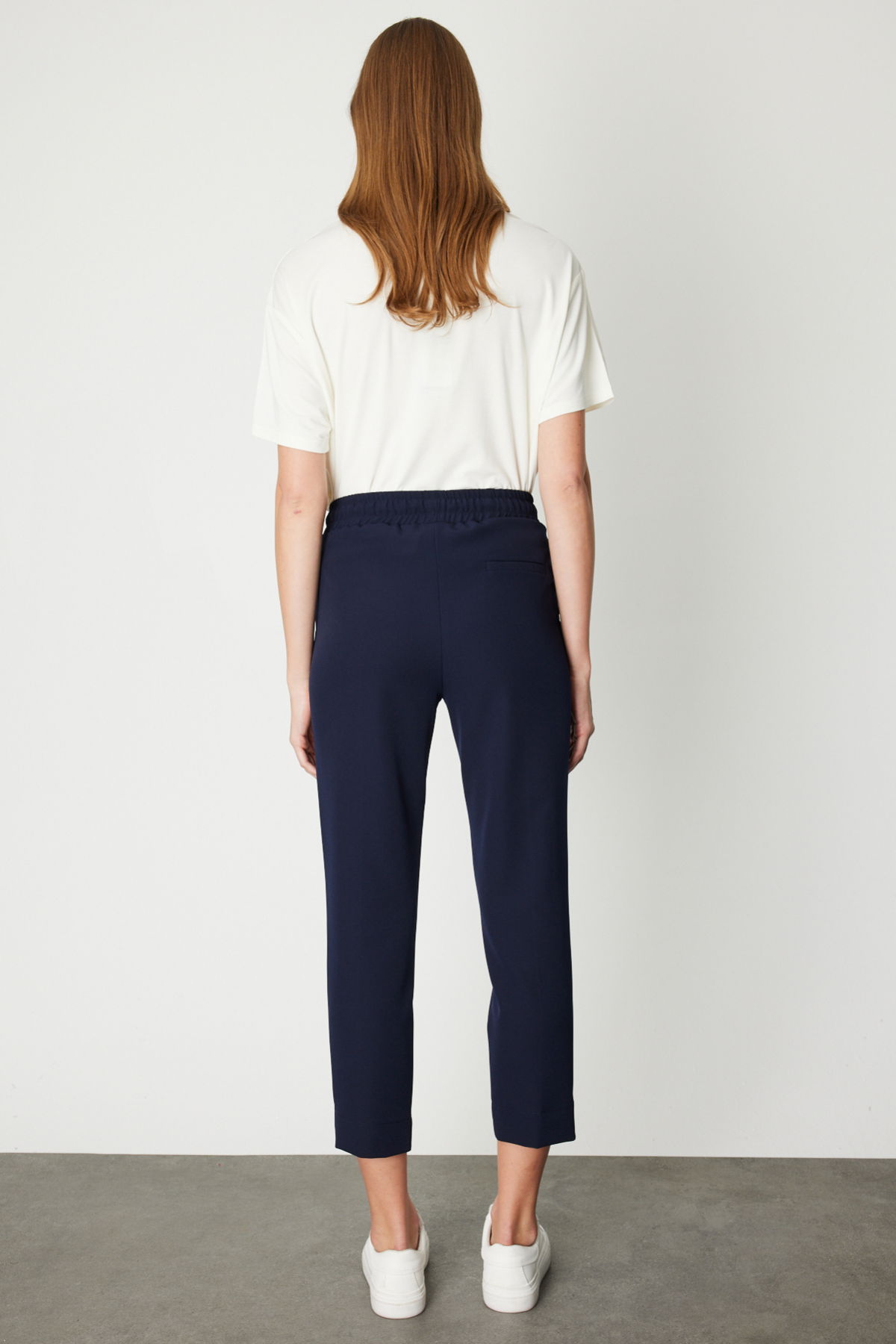 On Kadın Önü Çimalı Dar Paça Eşofman Altı 64138 Lacivert - 4