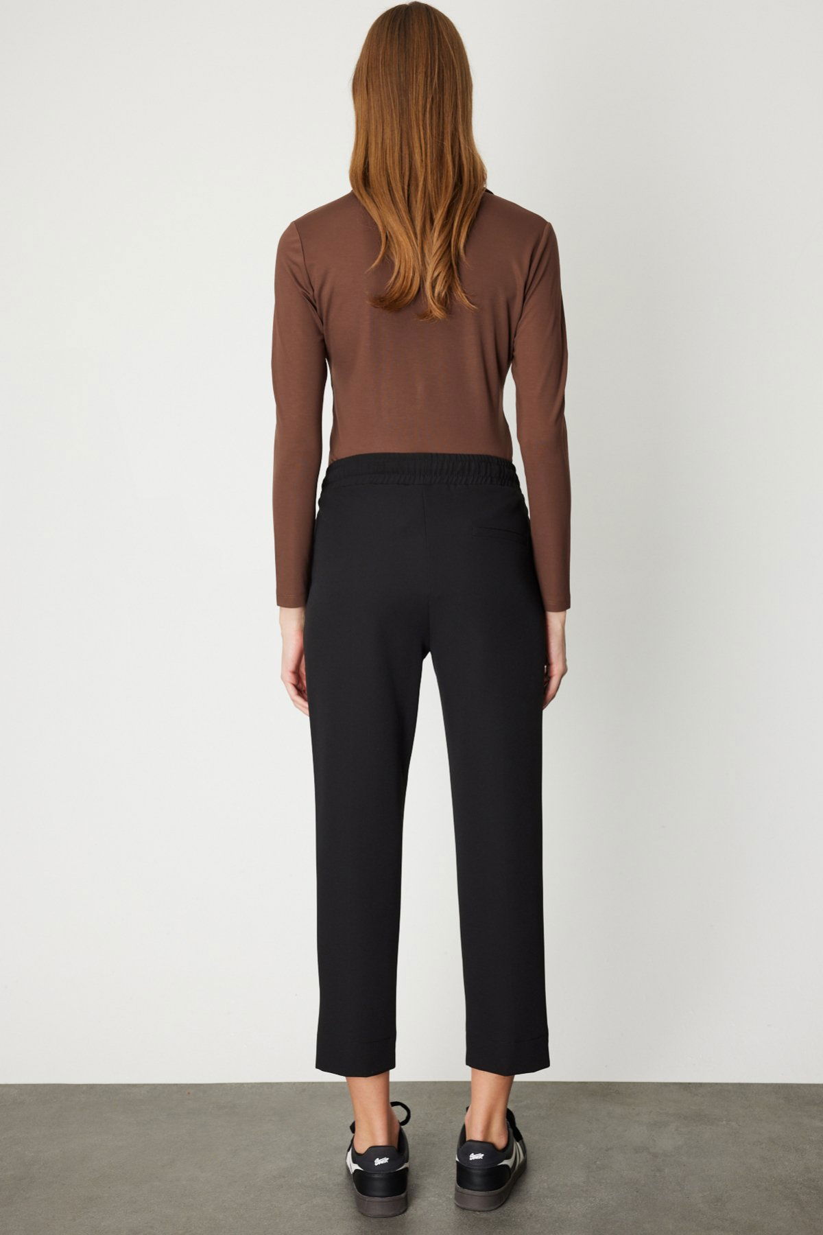 On Kadın Önü Çimalı Dar Paça Eşofman Altı 64138 Siyah - 4