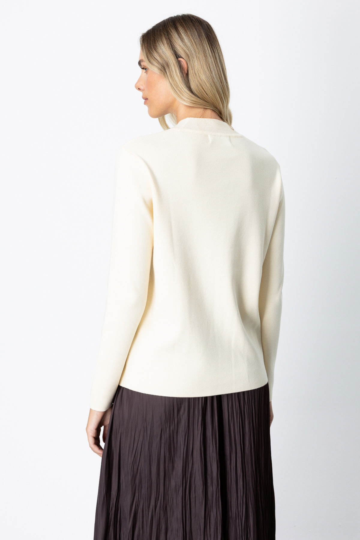 On Kadın Pencere Detaylı Taşlı Kazak 65372 Krem - 4