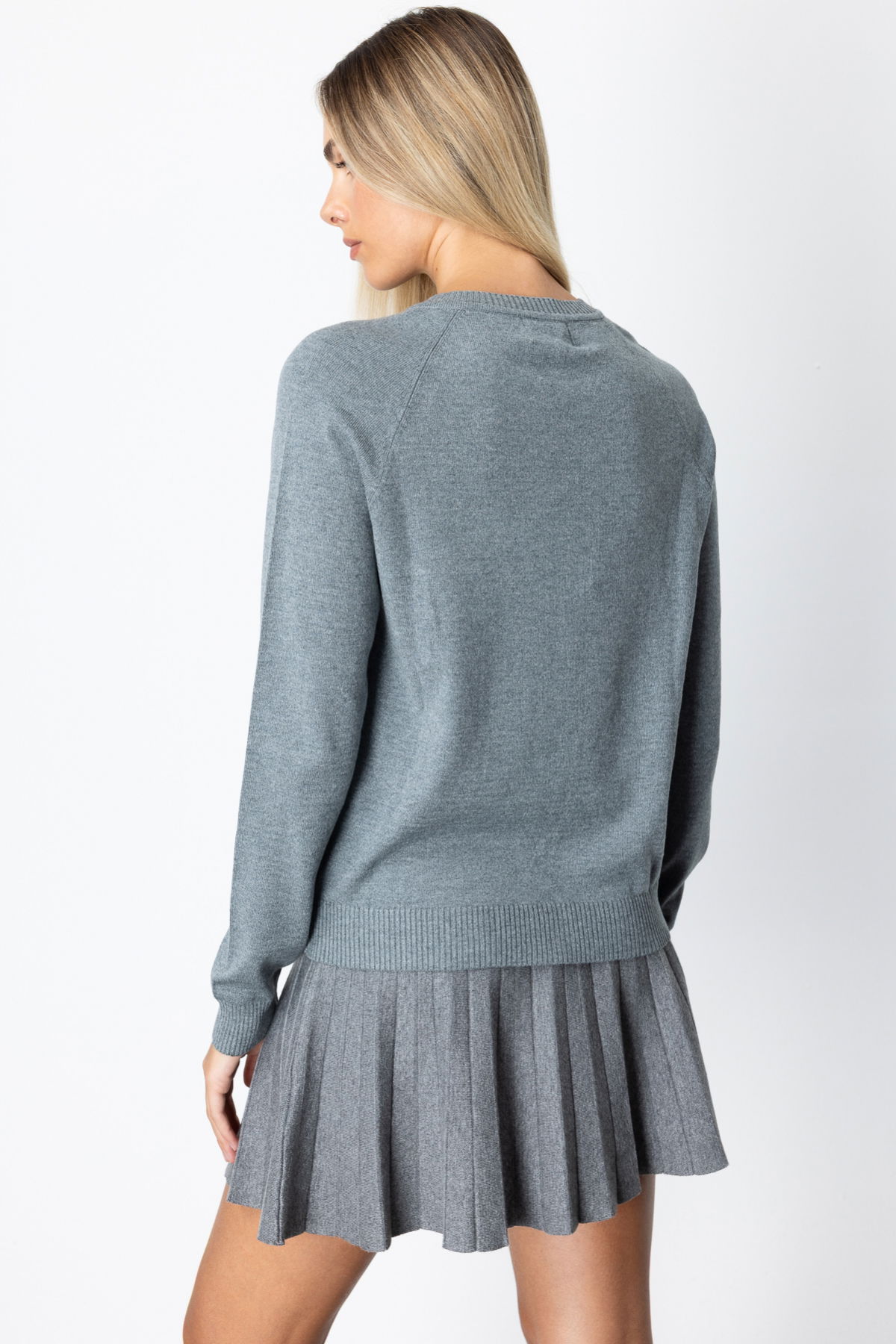 On Kadın Renkli Düğmeli Sıfır Yaka Triko Hırka 65921 Gri - 4