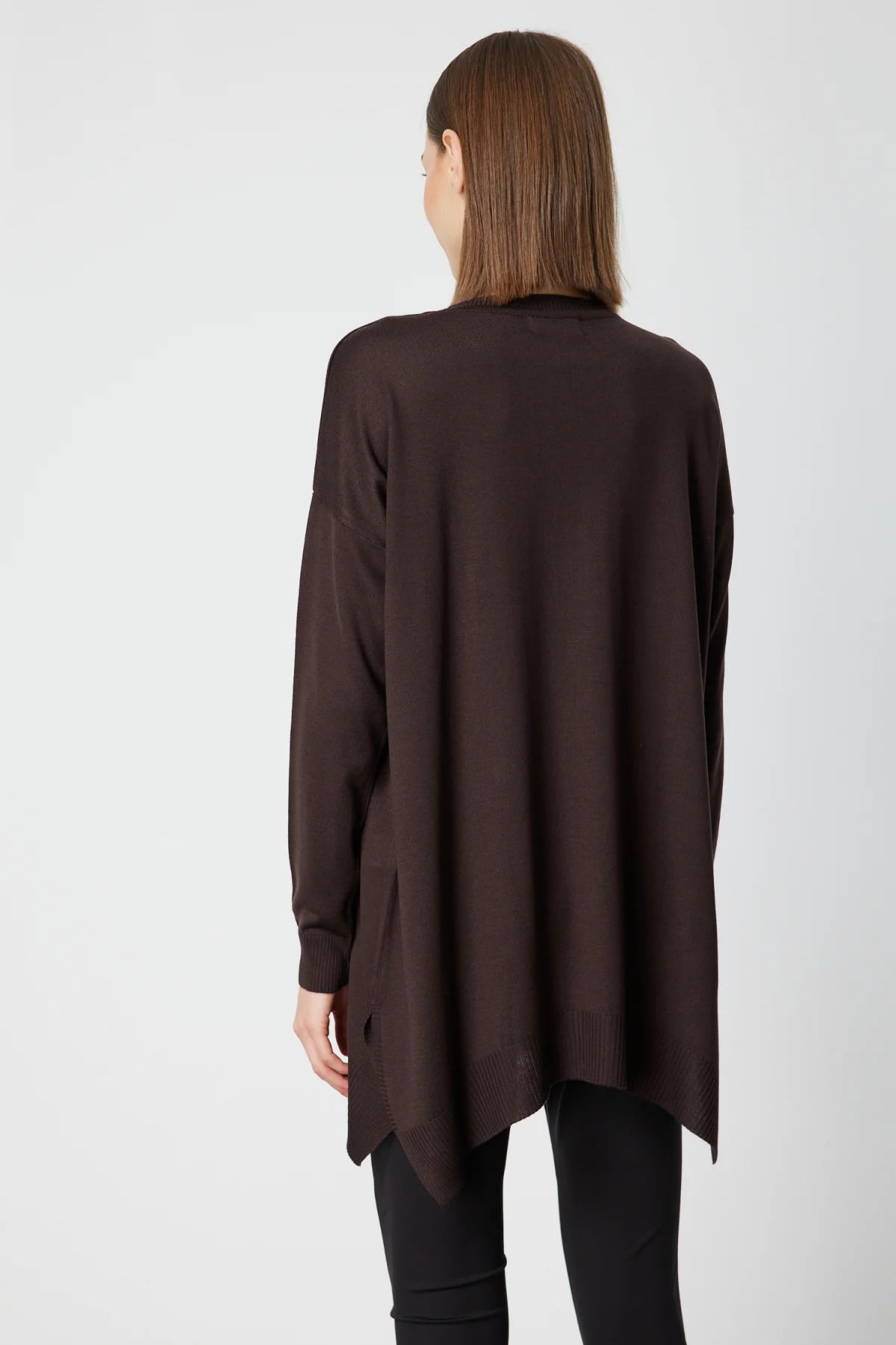 On Kadın Salaş Verev Tunik 65316 Kahverengi - 4