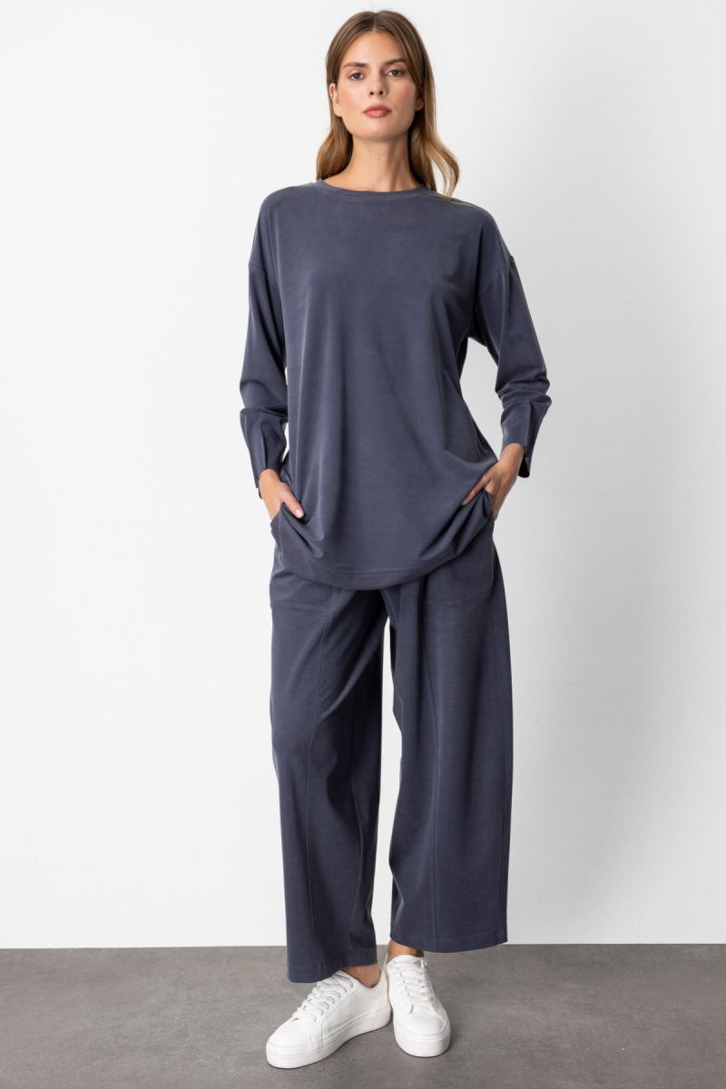 On Kadın Sıfır Yaka Tunik 64308 Lacivert - 3