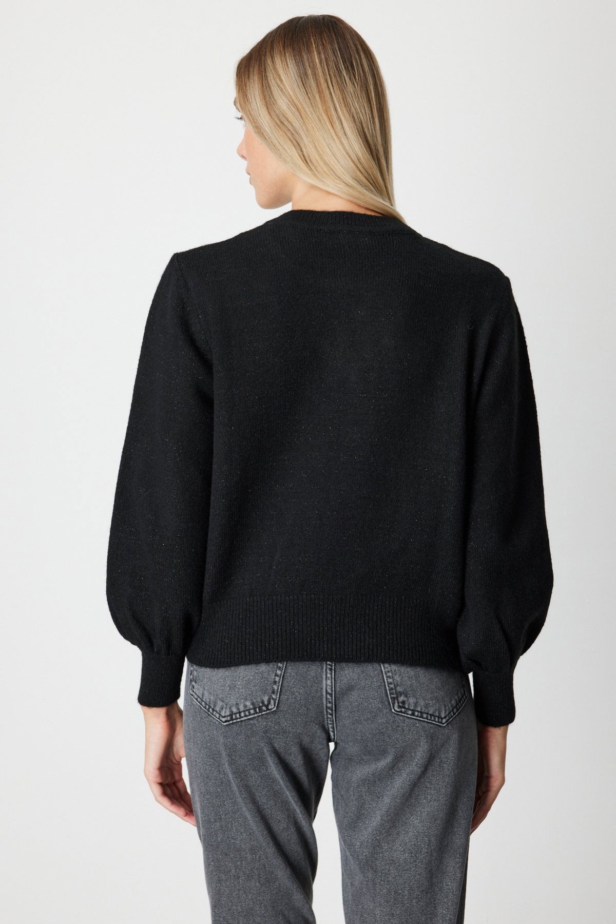 On Kadın Sim Detaylı İncili Kazak 63316 Siyah - 3