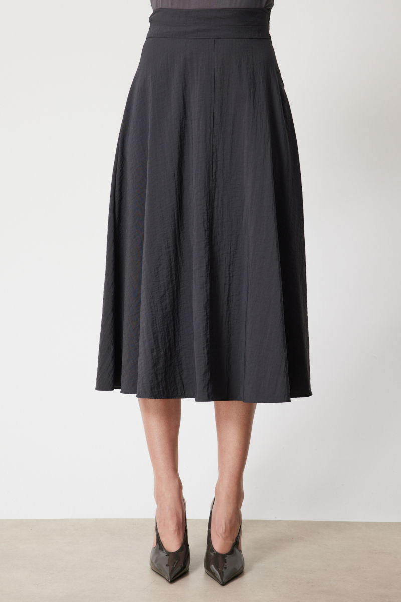 On Kadın Volanlı Maxi Etek 74206 Antrasit - 3