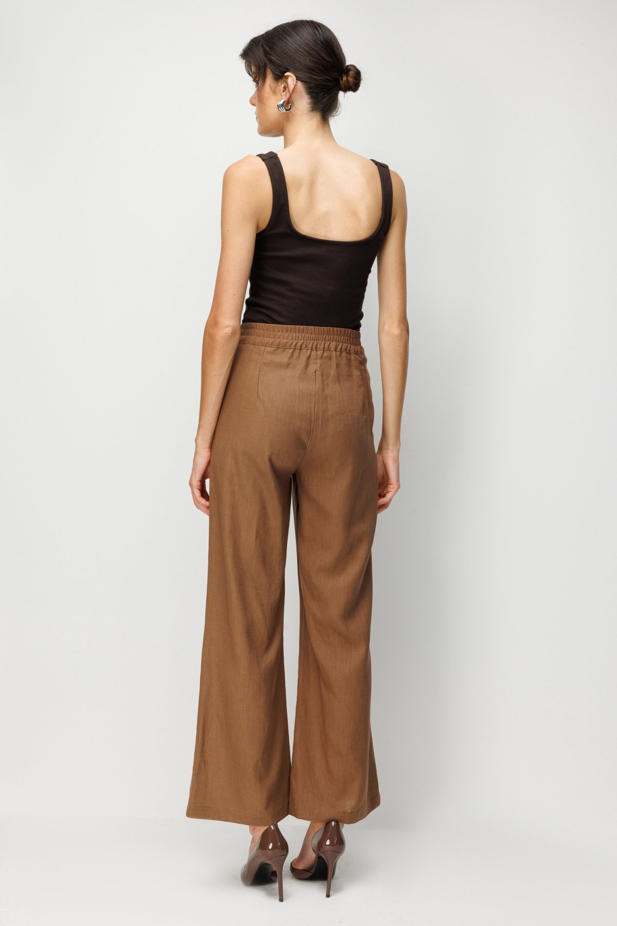 On Kadın Yan Cepli Bol Paça Pantolon 76953 Mocha - 4