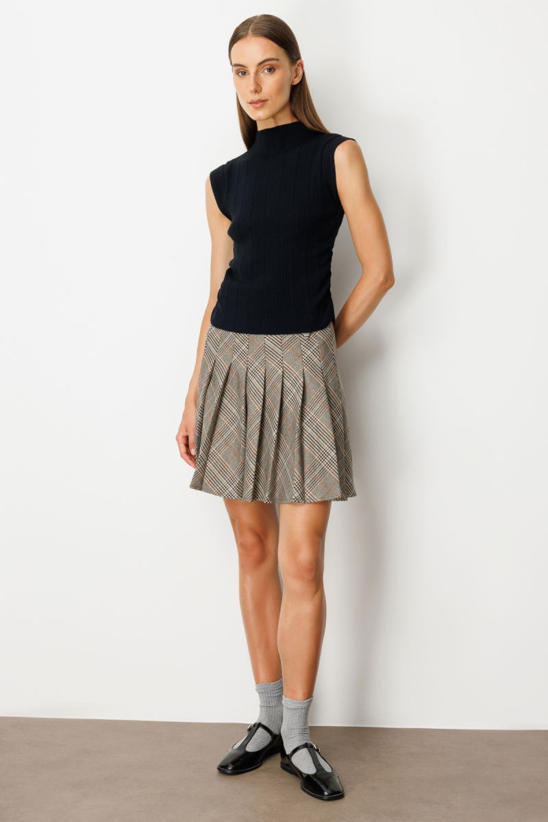 On Kadın Yanları Büzgülü Kolsuz Triko Kazak 65355 Siyah - 3