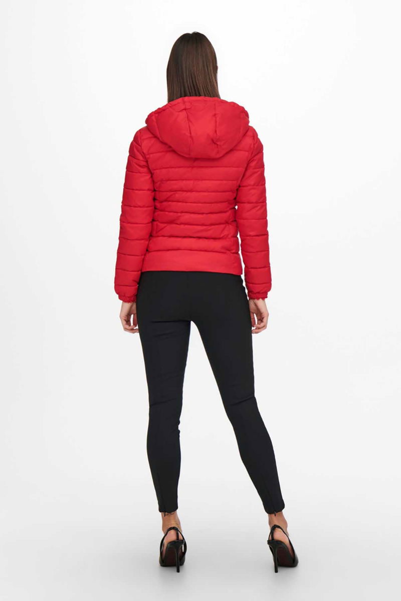 Only Kadın Kapüşonlu Kısa Kapitone Mont 65515156569 Kırmızı - 5