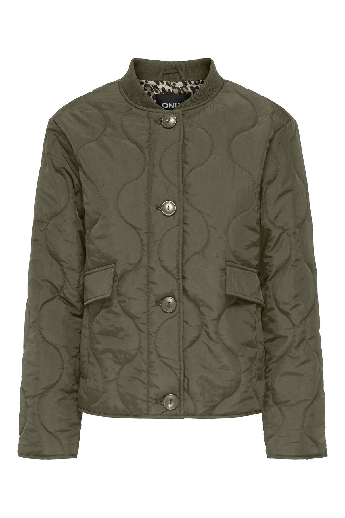 Only Kadın Kolej Yaka Çift Cepli Mont 15357514 Haki - 1