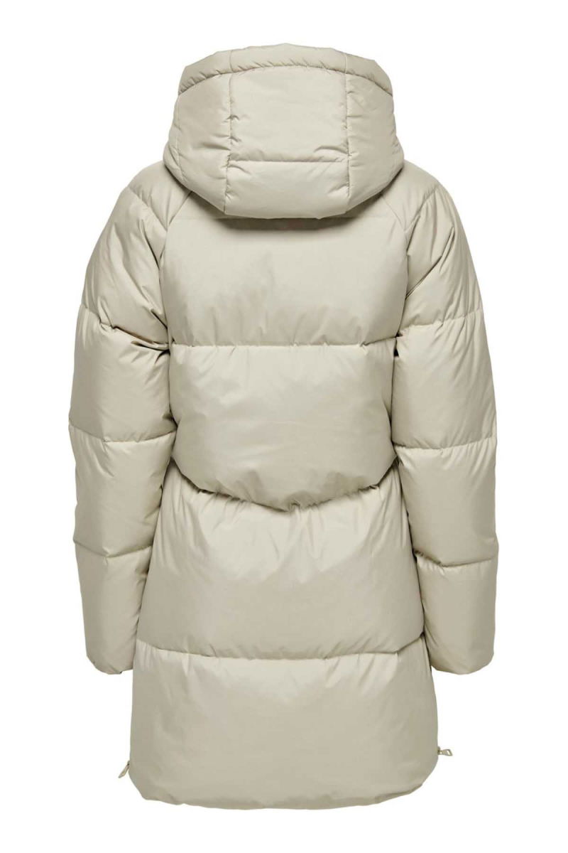 Only Kadın Kuş Tüyü Dolgulu Uzun Kaban 65515270623 Bej - 7