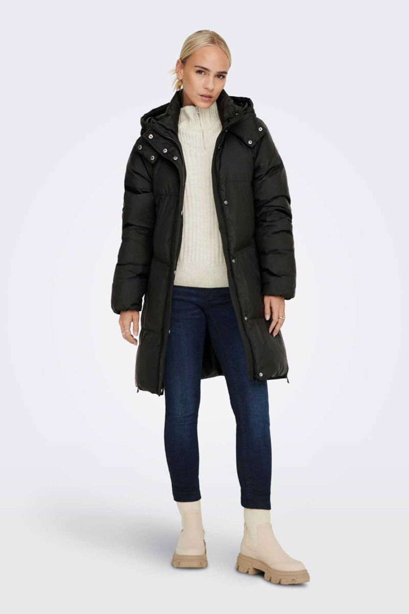 Only Kadın Kuş Tüyü Dolgulu Uzun Kaban 65515270623 Siyah - 2