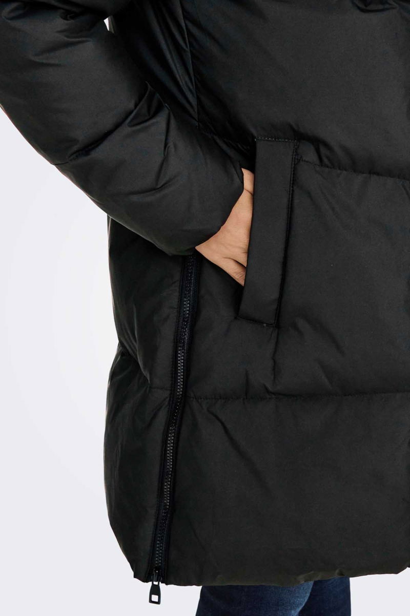 Only Kadın Kuş Tüyü Dolgulu Uzun Kaban 65515270623 Siyah - 4