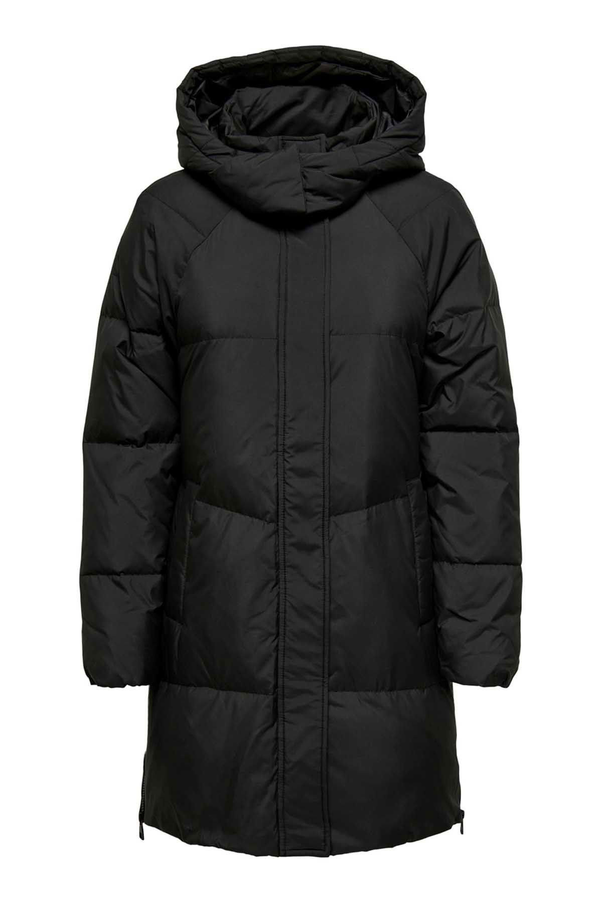 Only Kadın Kuş Tüyü Dolgulu Uzun Kaban 65515270623 Siyah - 6
