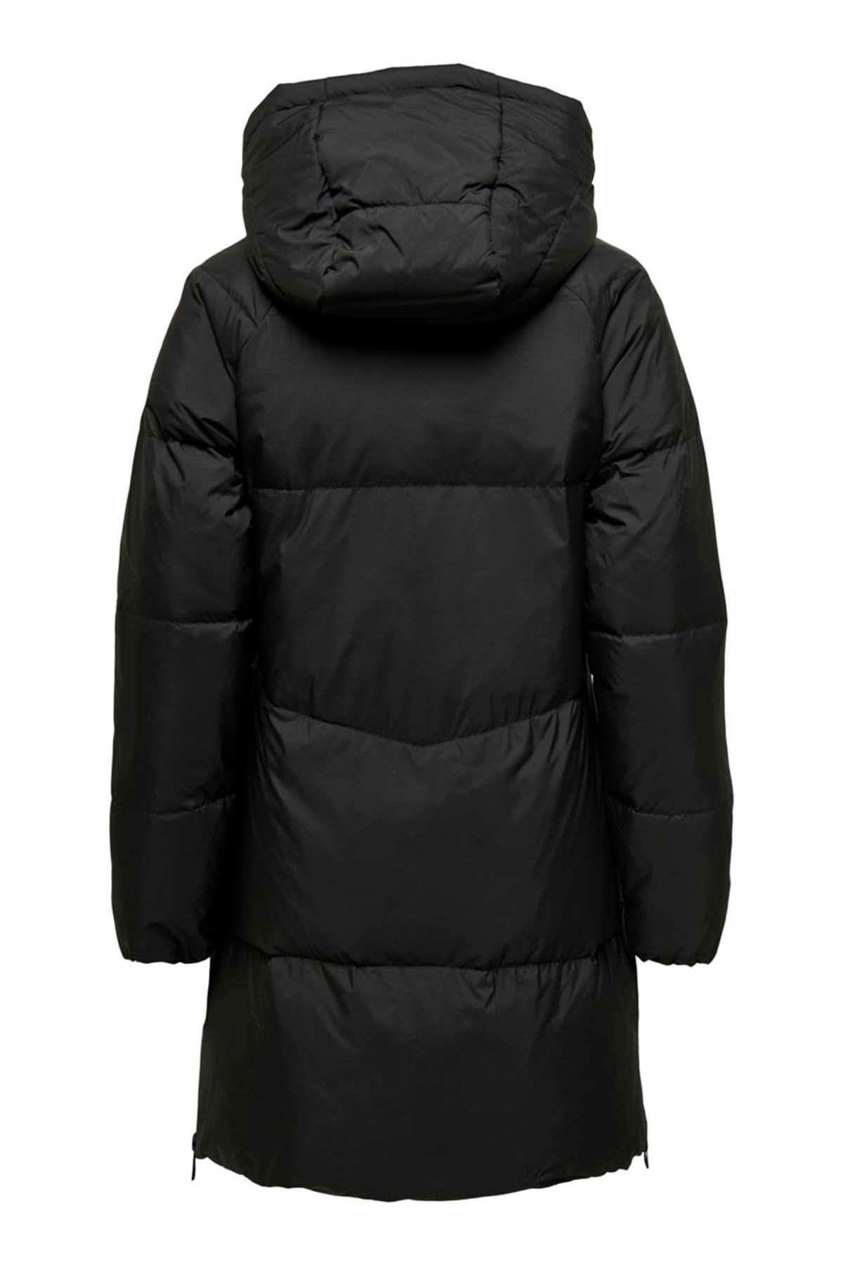 Only Kadın Kuş Tüyü Dolgulu Uzun Kaban 65515270623 Siyah - 7