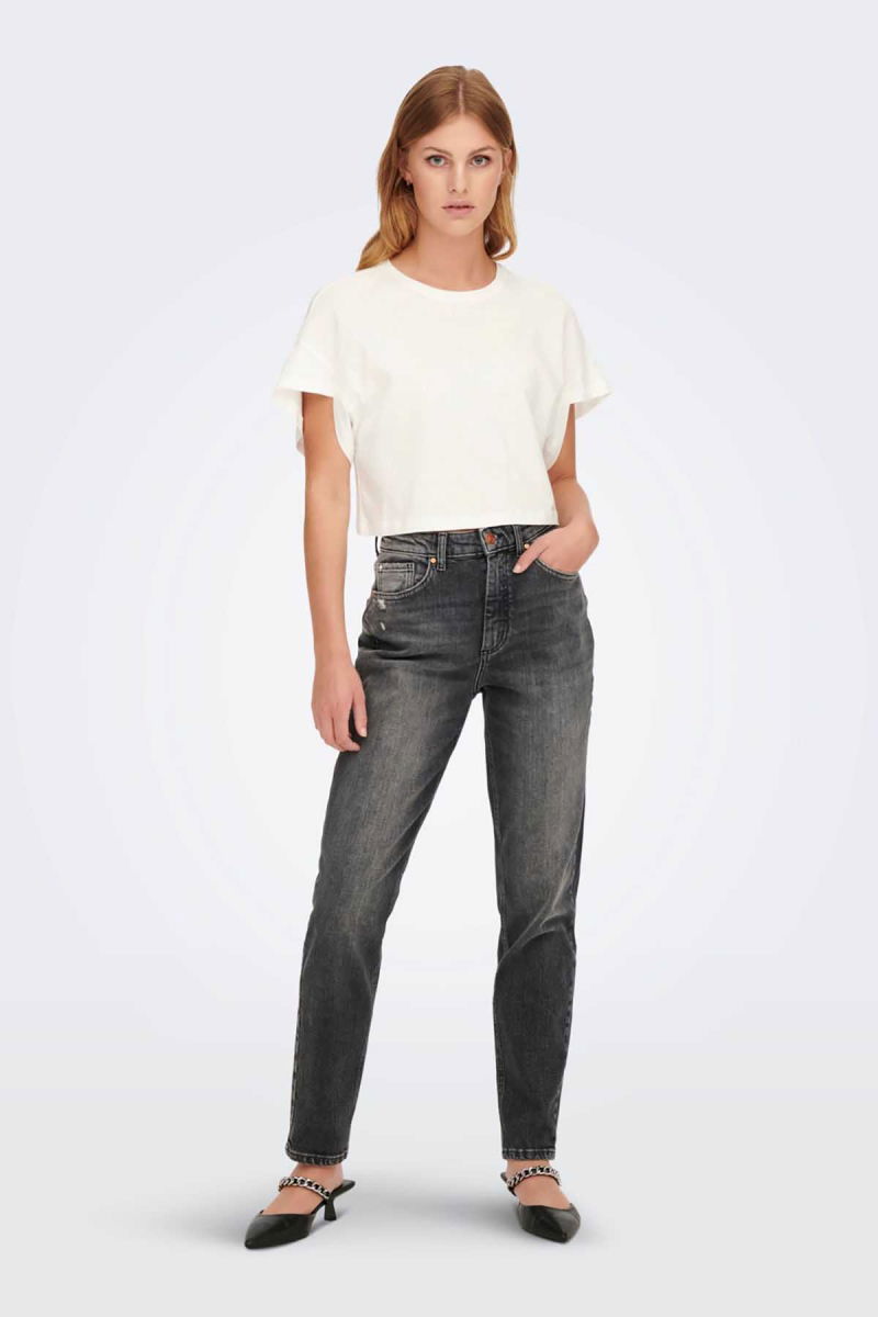 Only Kadın Mom Jeans 65515266261 Koyu Gri - 1