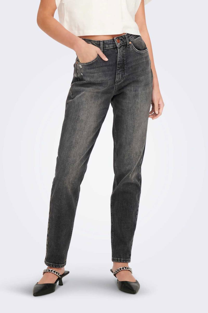 Only Kadın Mom Jeans 65515266261 Koyu Gri - 2