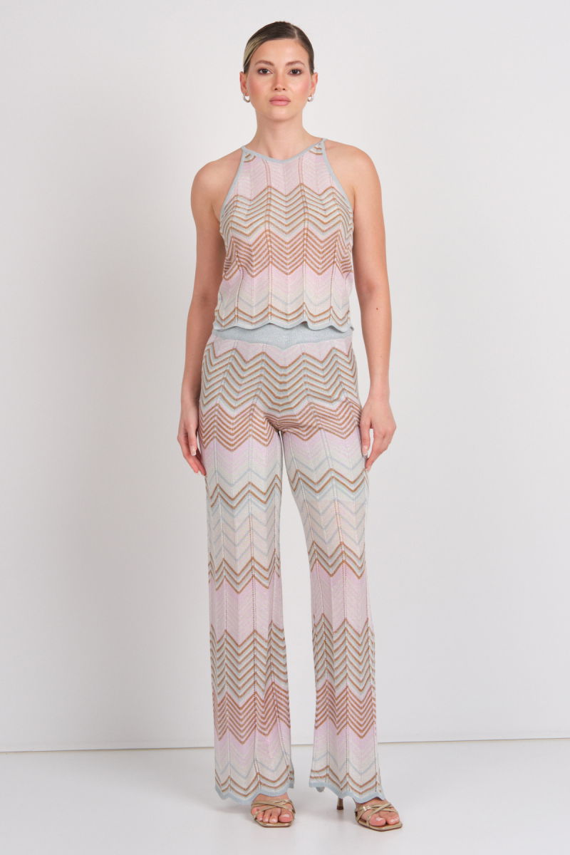 Only Kadın Onlalvıra Beli Lastikli Simli Örme Pantolon 15344393 Lila - 1