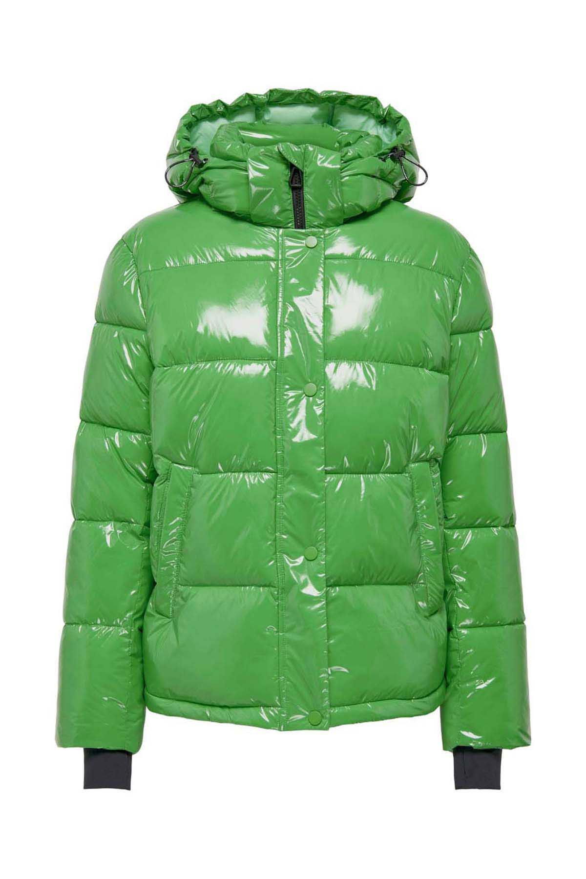 Only Kadın Onlannlouis Kapüşonlu Şişme Mont 15287919 Yeşil - 7