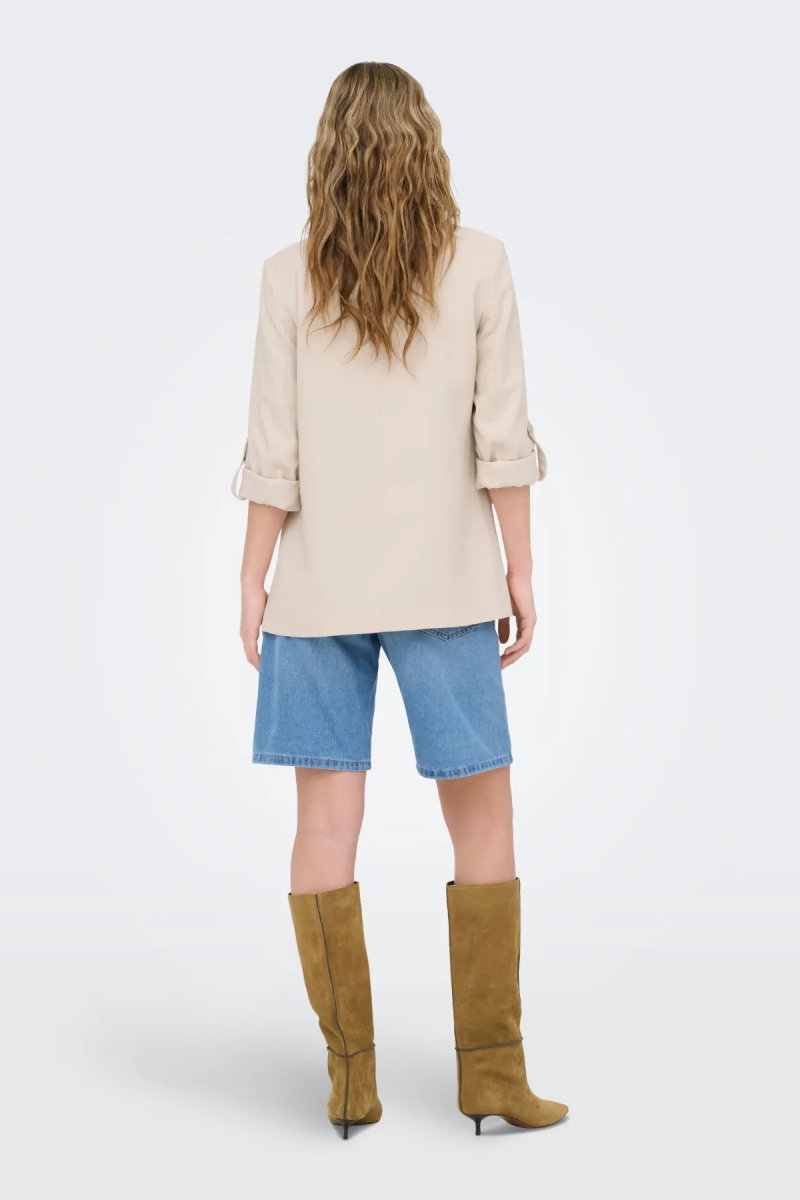 Only Kadın Onlarıs Rahat Kalıp Kolu Katlanabilir Blazer Ceket 15310839 Taş - 4