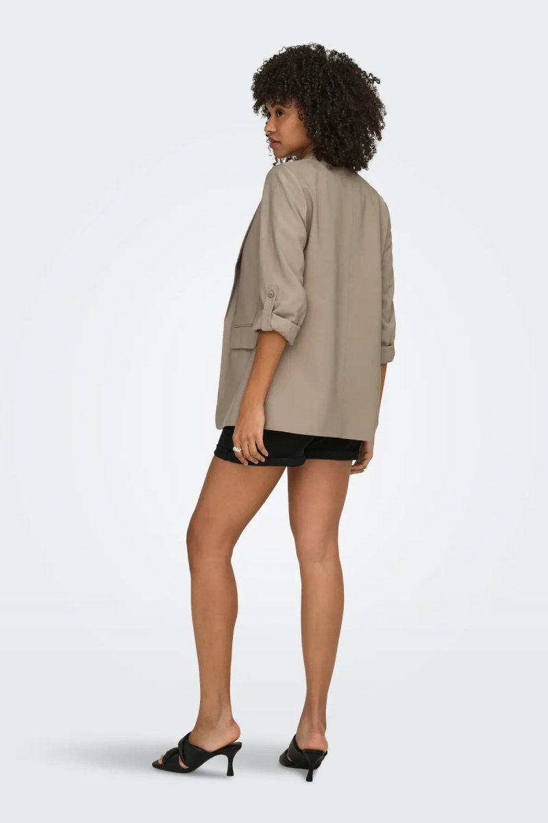 Only Kadın Onlarıs Rahat Kalıp Kolu Katlanabilir Blazer Ceket 15310839 Vizon - 4