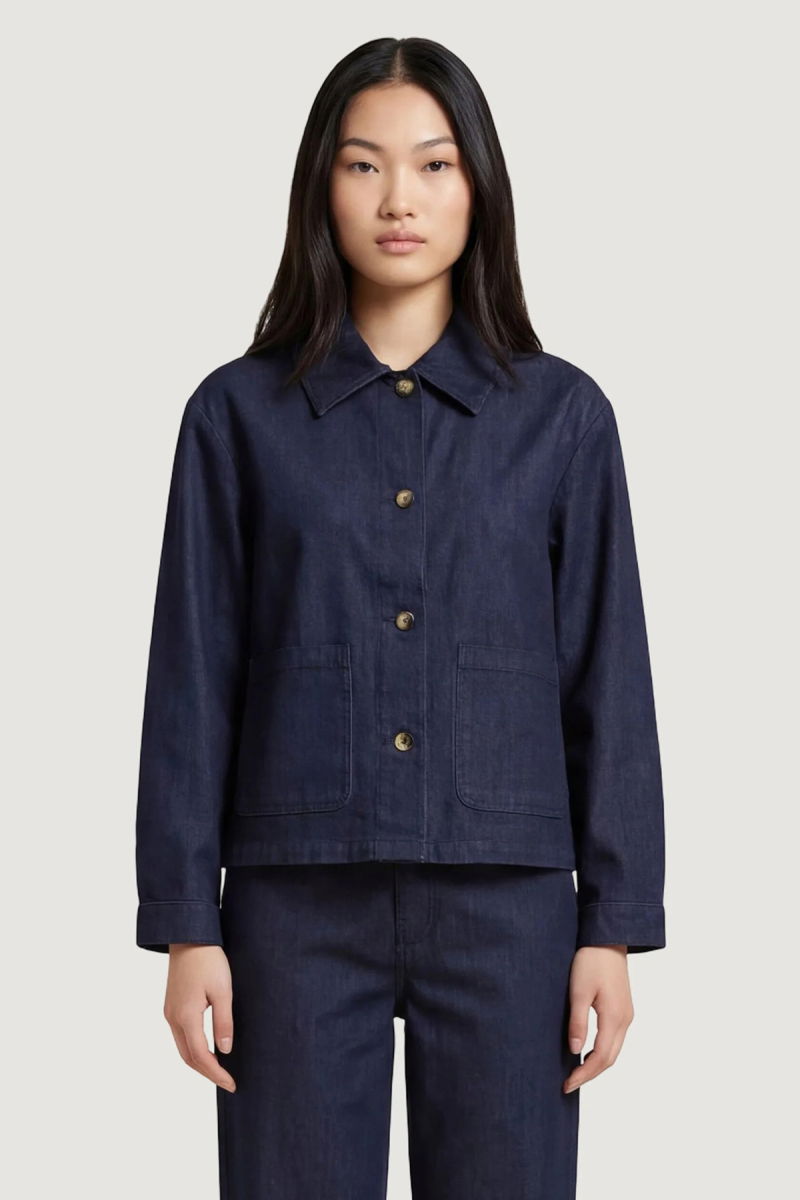 Only Kadın Onlashby Çift Cepli Düğmeli Jean Ceket 15364598 Koyu Mavi - 2