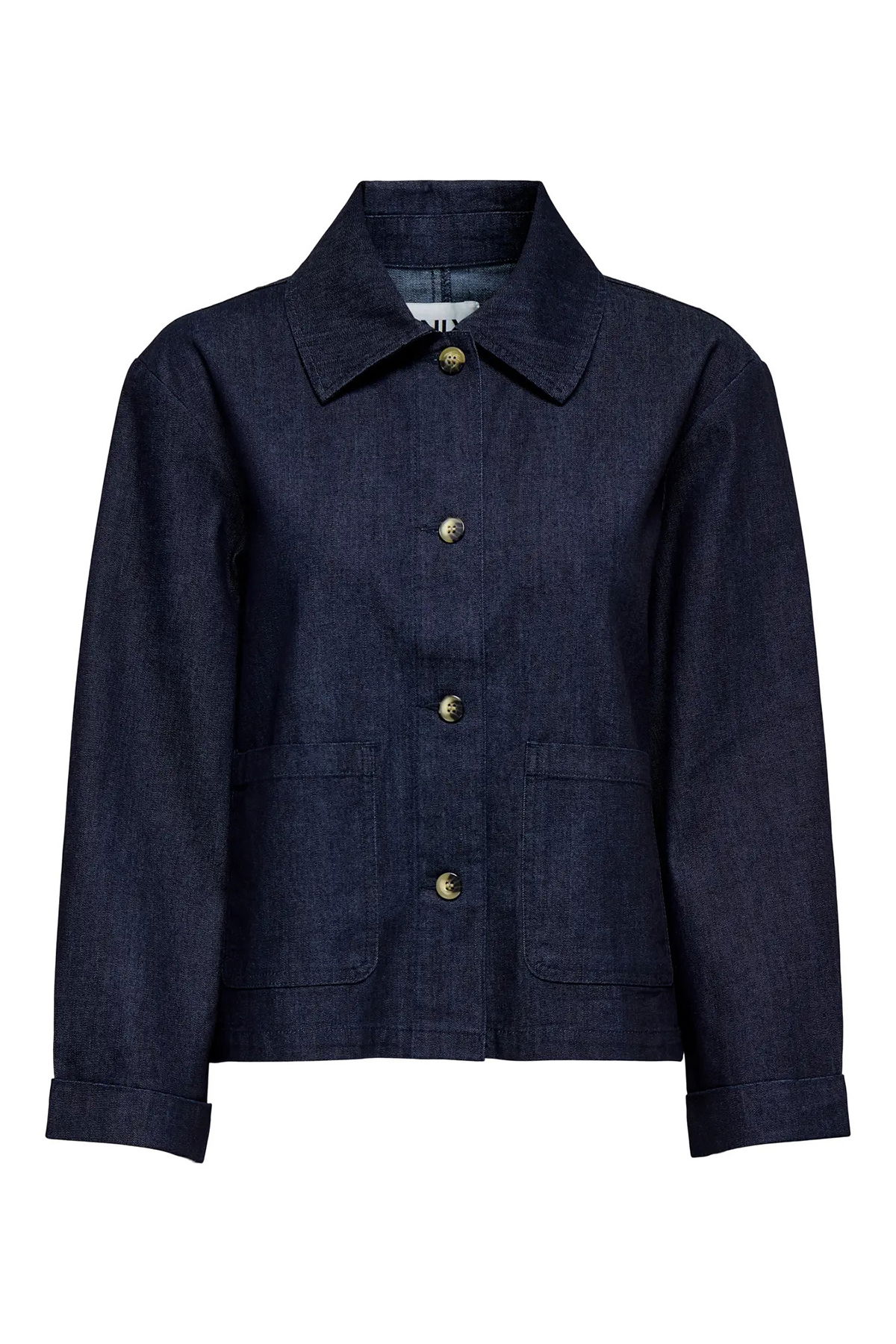 Only Kadın Onlashby Çift Cepli Düğmeli Jean Ceket 15364598 Koyu Mavi - 4