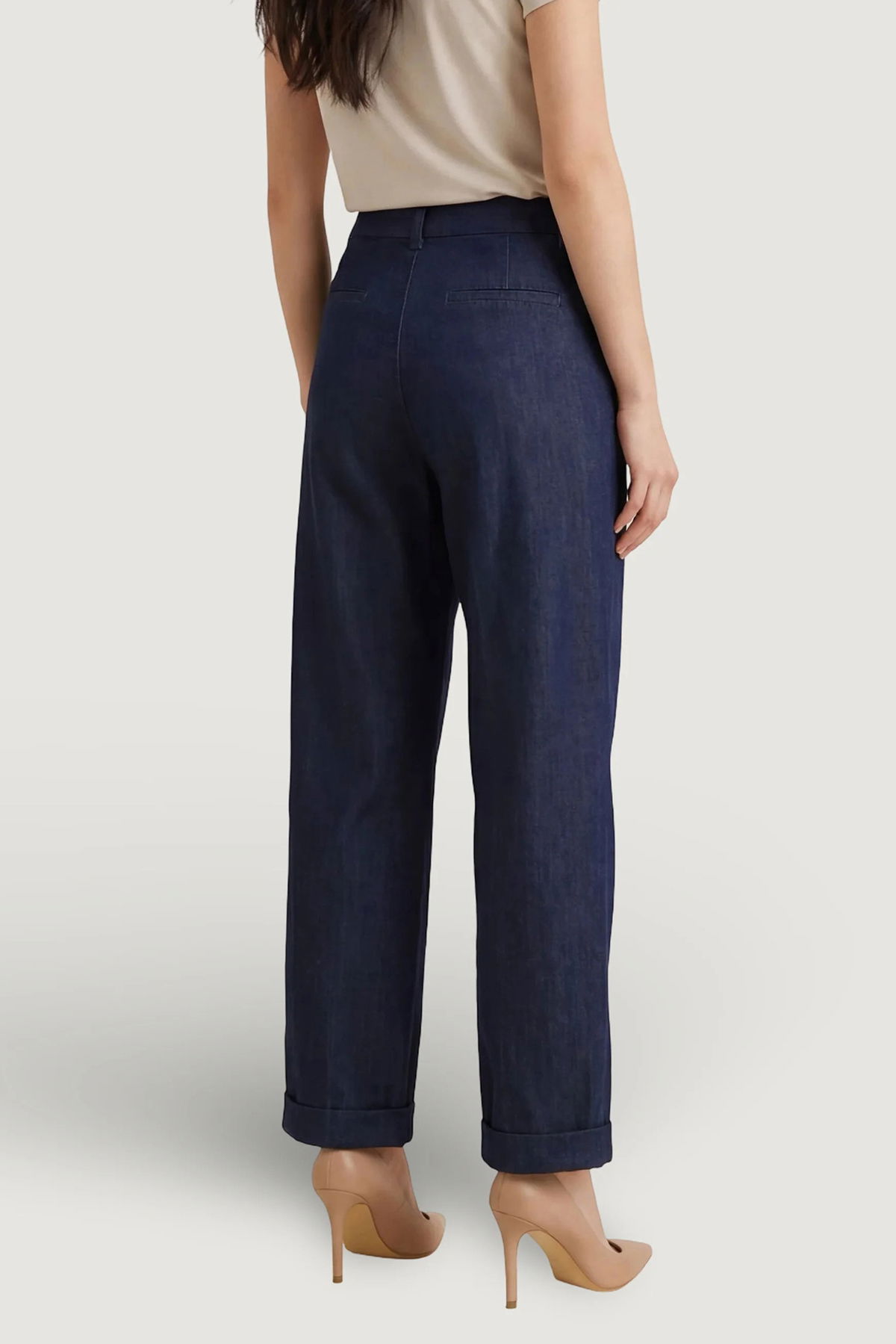 Only Kadın Onlashby Düz Kesim Duble Paça Jean Pantolon 15364600 Koyu Mavi - 3