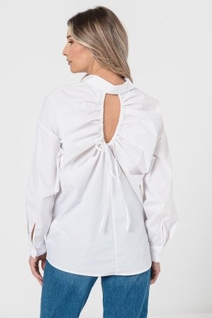 Only Kadın Onlcelıne Sırt Detaylı Pamuklu Uzun Kol Gömlek 15306833 Beyaz - 1