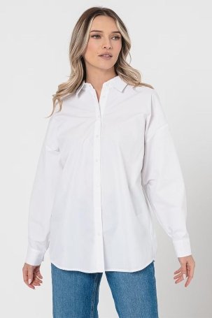 Only Kadın Onlcelıne Sırt Detaylı Pamuklu Uzun Kol Gömlek 15306833 Beyaz - 2