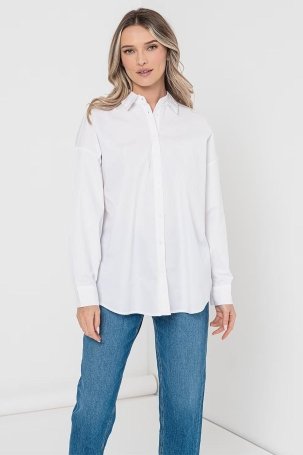 Only Kadın Onlcelıne Sırt Detaylı Pamuklu Uzun Kol Gömlek 15306833 Beyaz - 3
