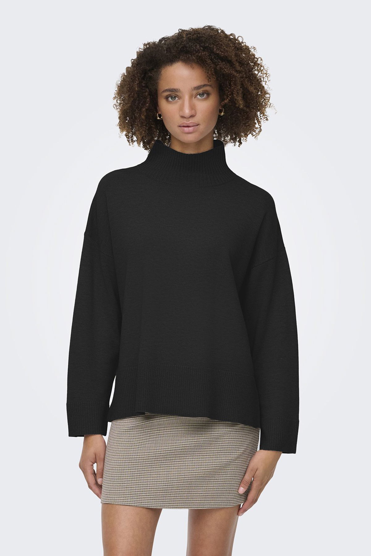 Only Kadın Onlcoco Balıkçı Yaka Uzun Kollu Örme Kazak 15349969 Siyah - 1