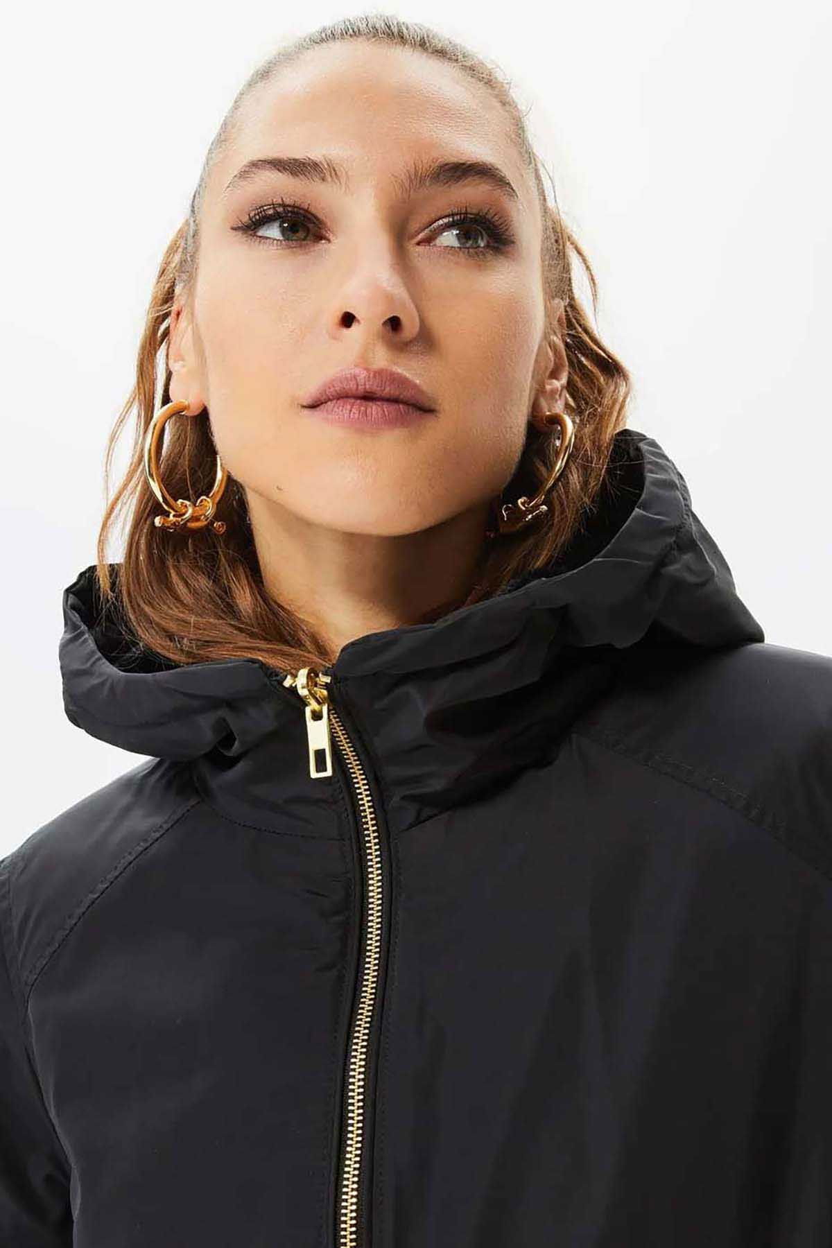 Only Kadın Onldahlıa Kapüşonlu Tam Fermuarlı Parka 15208727 Siyah - 4