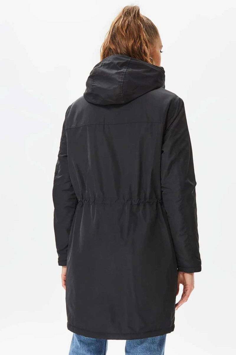 Only Kadın Onldahlıa Kapüşonlu Tam Fermuarlı Parka 15208727 Siyah - 5