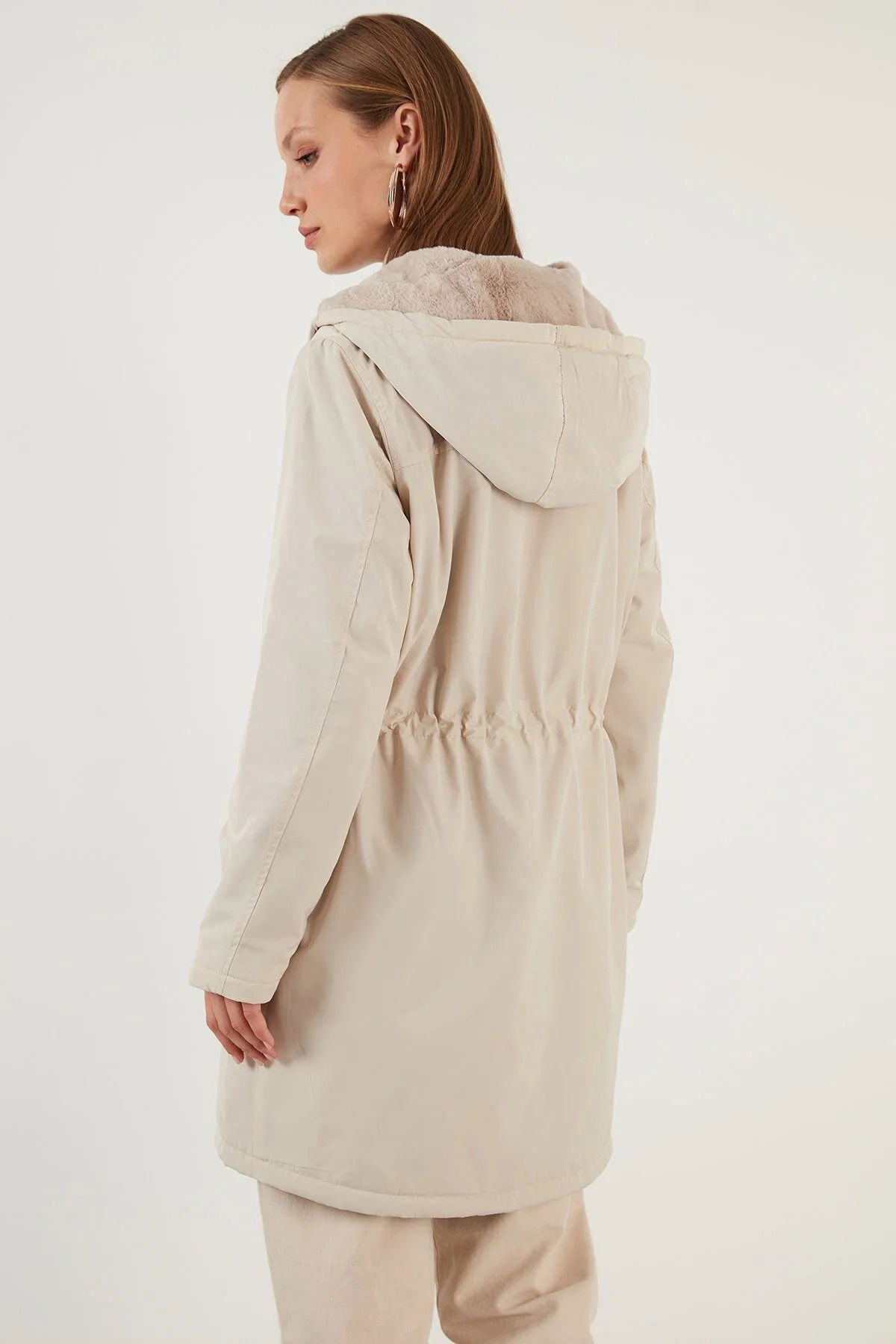 Only Kadın Onldahlıa Kapüşonlu Tam Fermuarlı Parka 15208727 Taş - 5