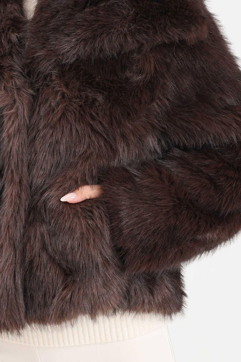 Only Kadın Onldawn Suni Kürk Mont 15348977 Kahverengi - 4