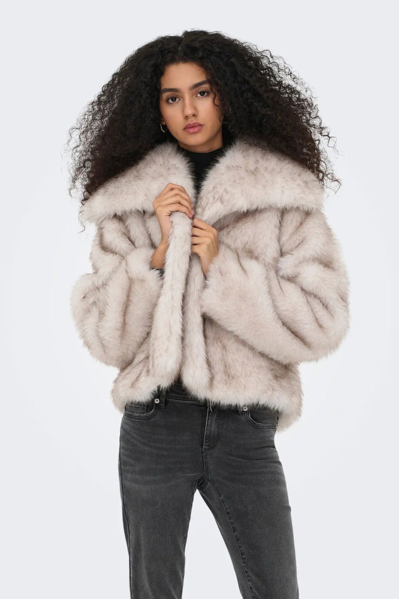 Only Kadın Onldawn Suni Kürk Mont 15348977 Taş - Only