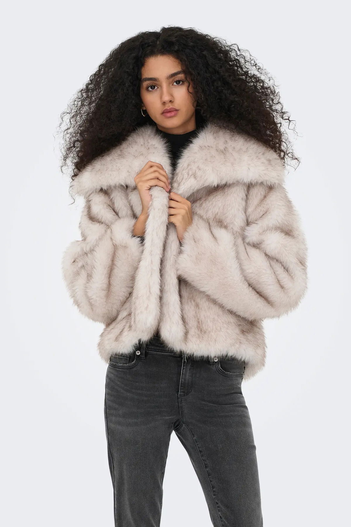 Only Kadın Onldawn Suni Kürk Mont 15348977 Taş - 1