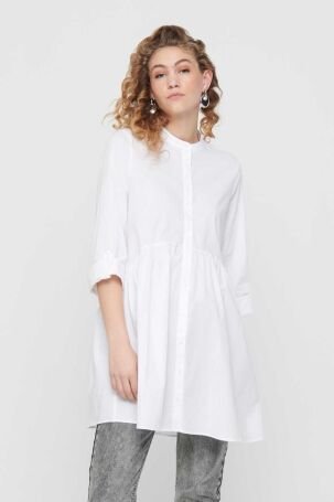Only Kadın Onlditte Truvakar Kol Gömlek Elbise 15198076 Beyaz - 1