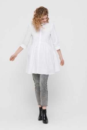 Only Kadın Onlditte Truvakar Kol Gömlek Elbise 15198076 Beyaz - 2