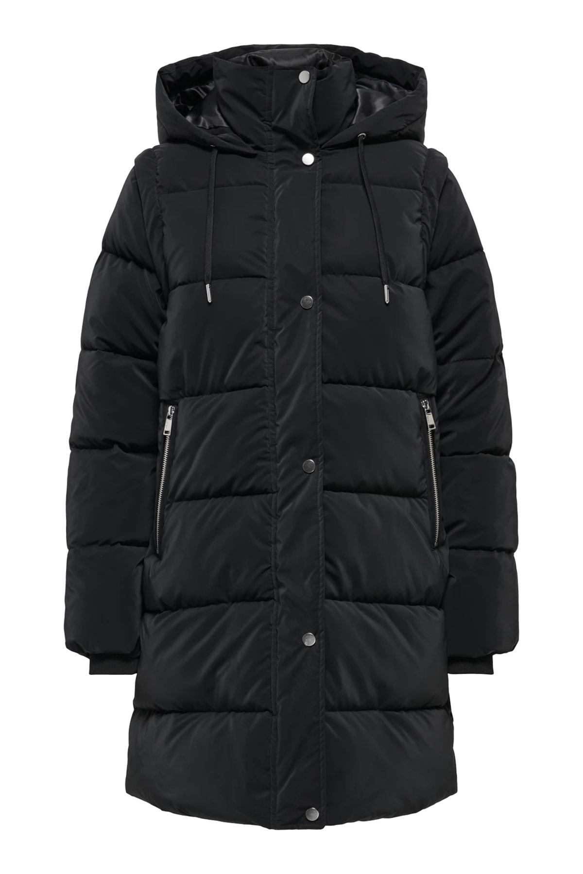 Only Kadın Onldıxıe Kapüşonlu Uzun Şişme Mont 15349120 Siyah - 1