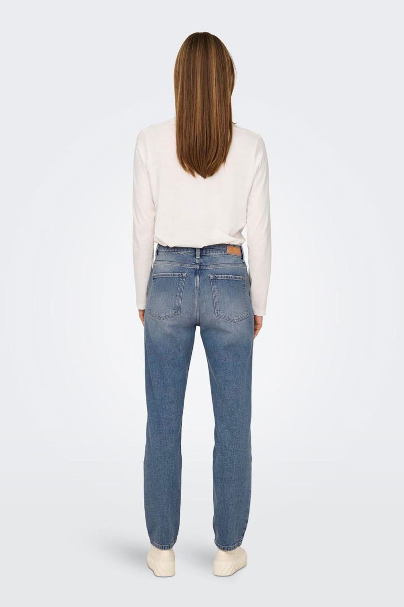 Only Kadın Onlemıly Yüksek Bel Normal Kesim Jean Pantolon 15283928 Mavi - 3