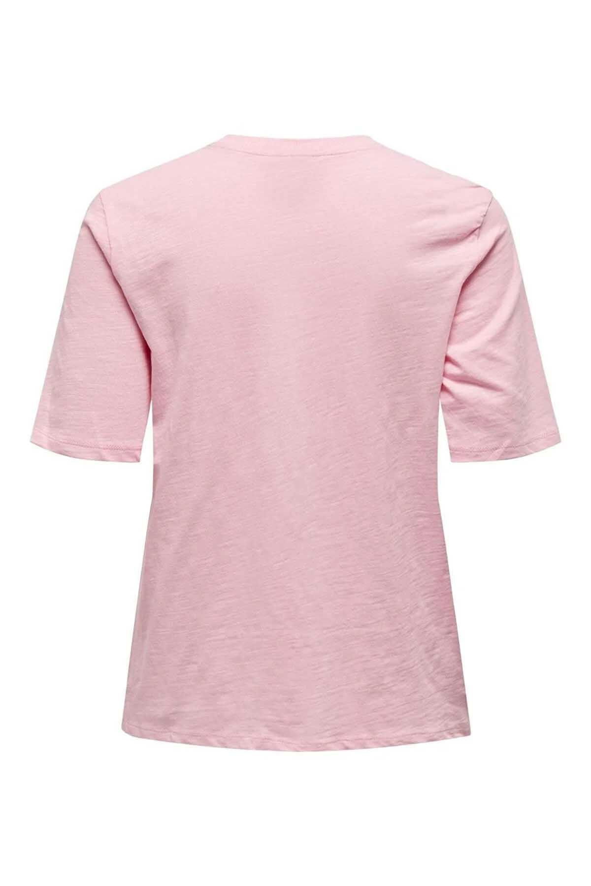 Only Kadın Onlfammy Bisiklet Yaka Meyve Baskılı T-Shirt 15296955 Pembe - 2