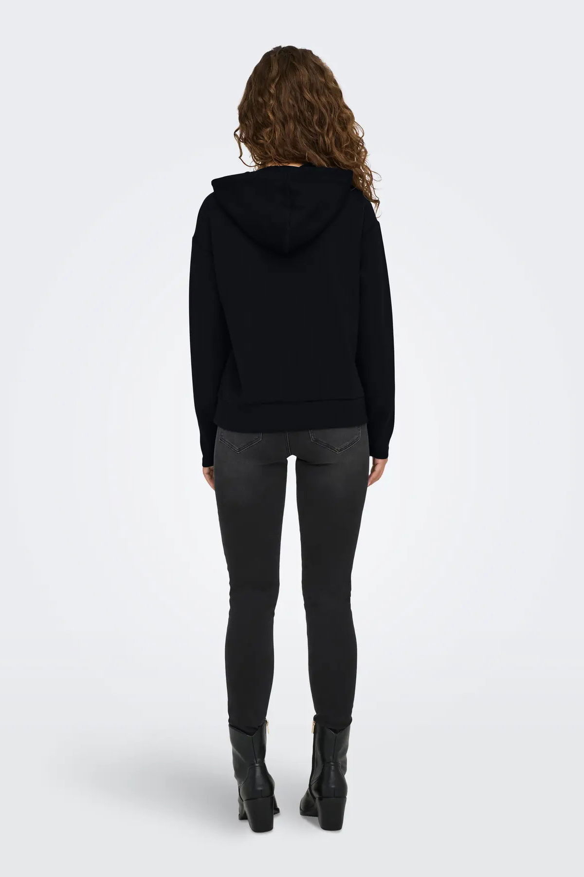 Only Kadın Onlfancy Kapüşonlu Kanguru Cepli Sweatshirt 15303838 Siyah - 2