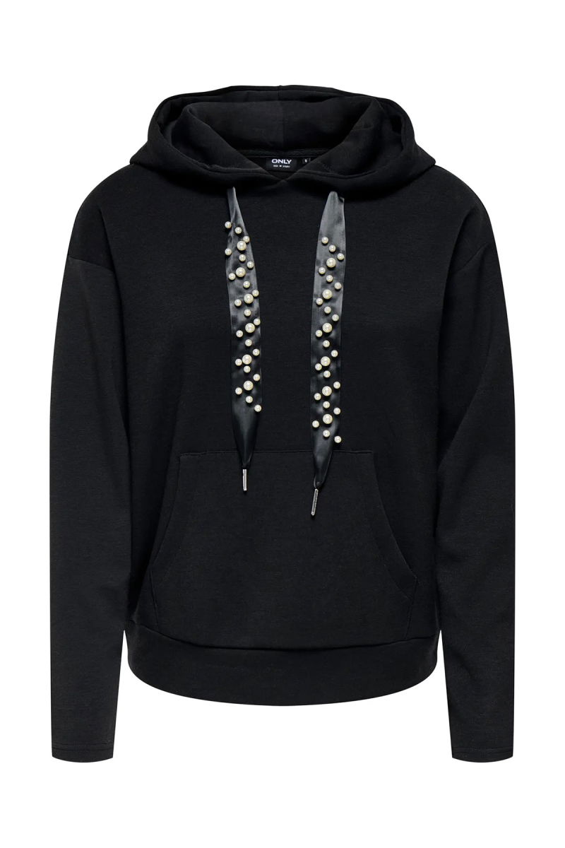 Only Kadın Onlfancy Kapüşonlu Kanguru Cepli Sweatshirt 15303838 Siyah - 3