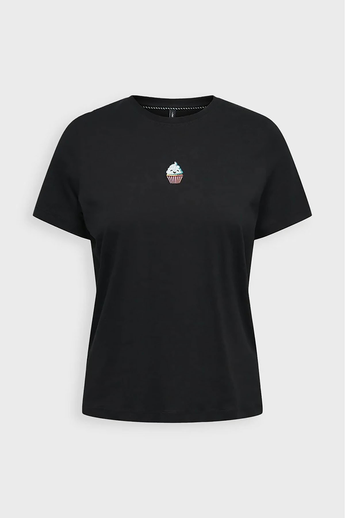 Only Kadın Onlfoodıe Baskı ve Yazı Detaylı Kısa Kol %100 Pamuk T-Shirt 15316728 Siyah - 1