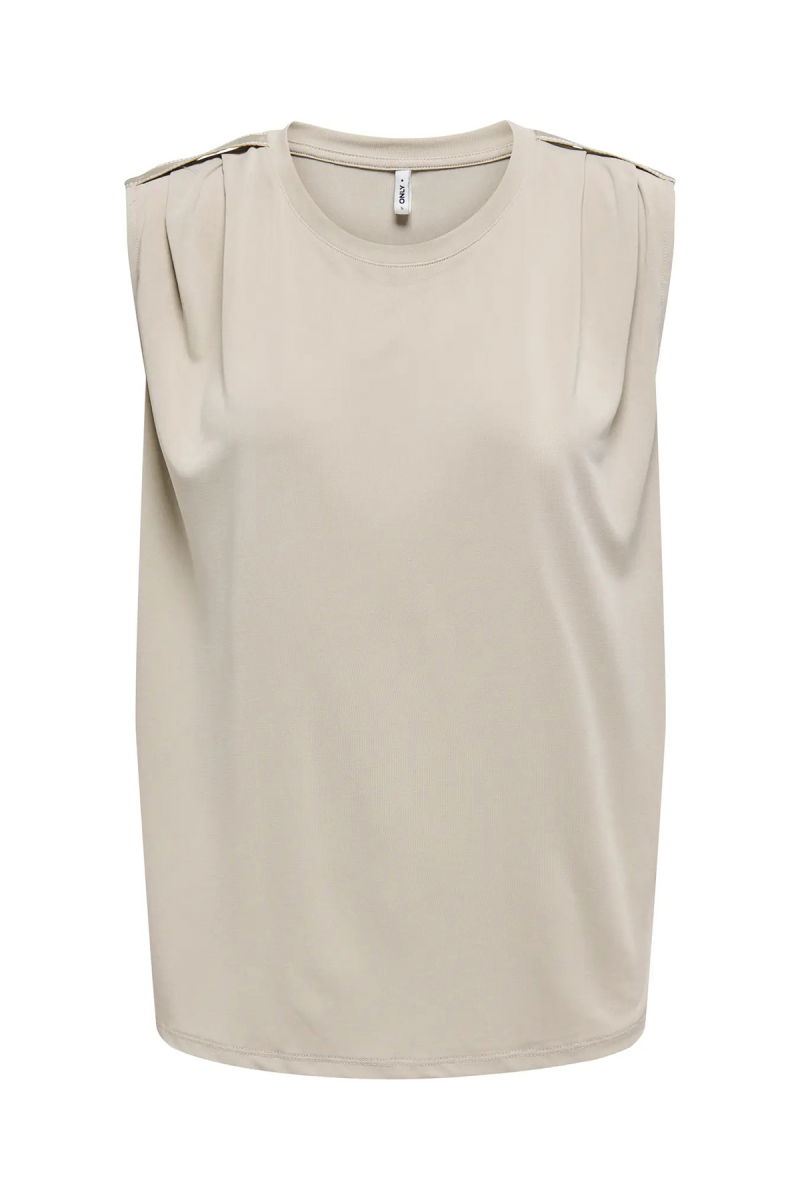 Only Kadın Onlfree Regular Fit Kolsuz Bluz 15290313 Bej 