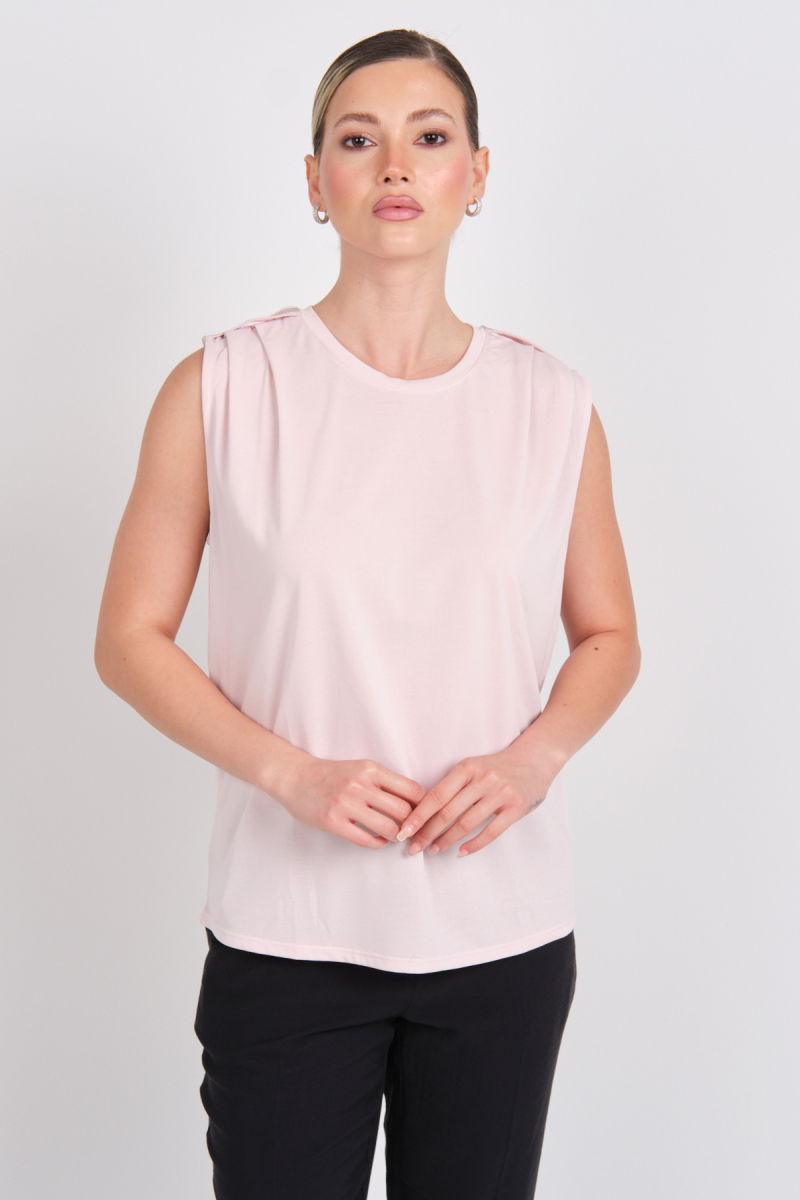 Only Kadın Onlfree Regular Fit Kolsuz Bluz 15290313 Pudra - 1