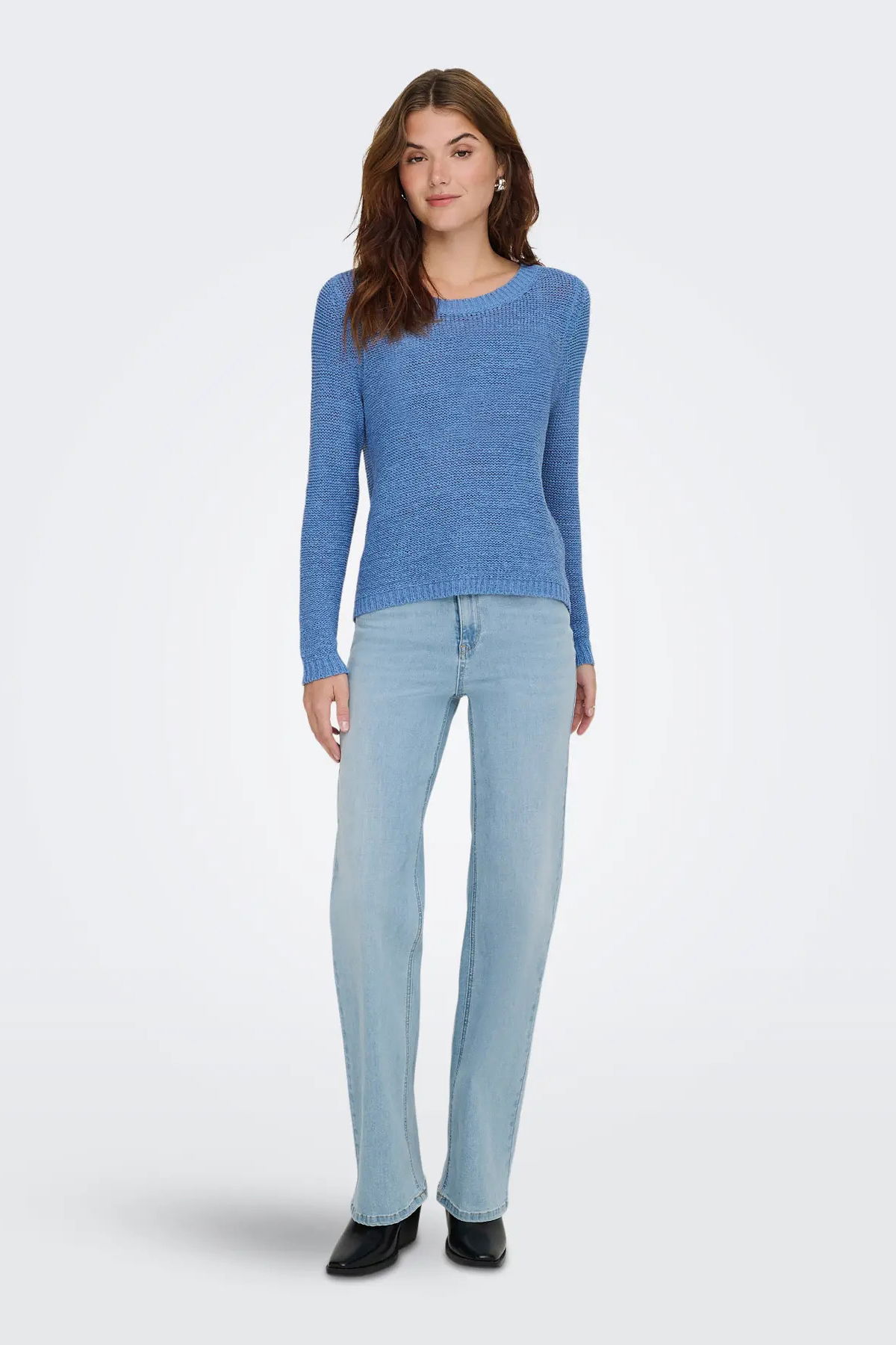 Only Kadın Onlgeena Uzun Kollu Örme Kazak 15113356 Mavi - 4