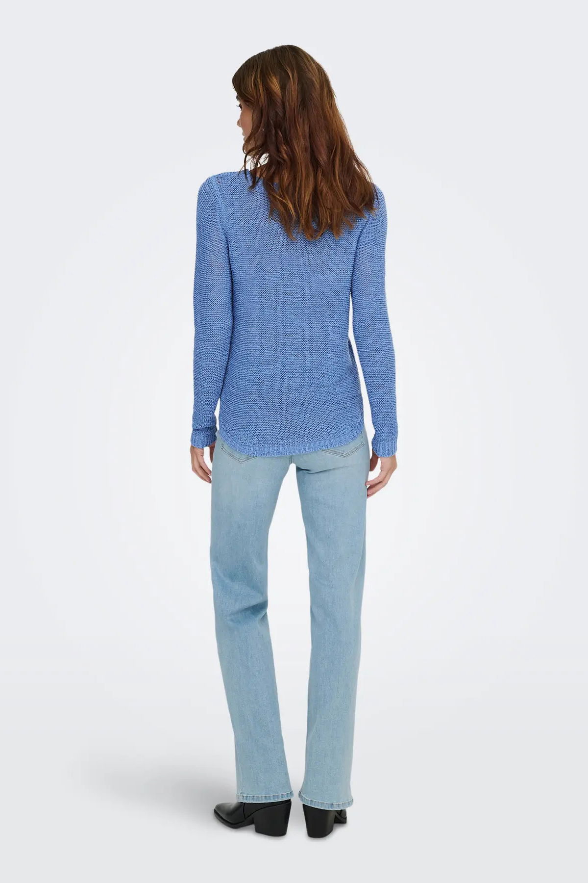 Only Kadın Onlgeena Uzun Kollu Örme Kazak 15113356 Mavi - 5