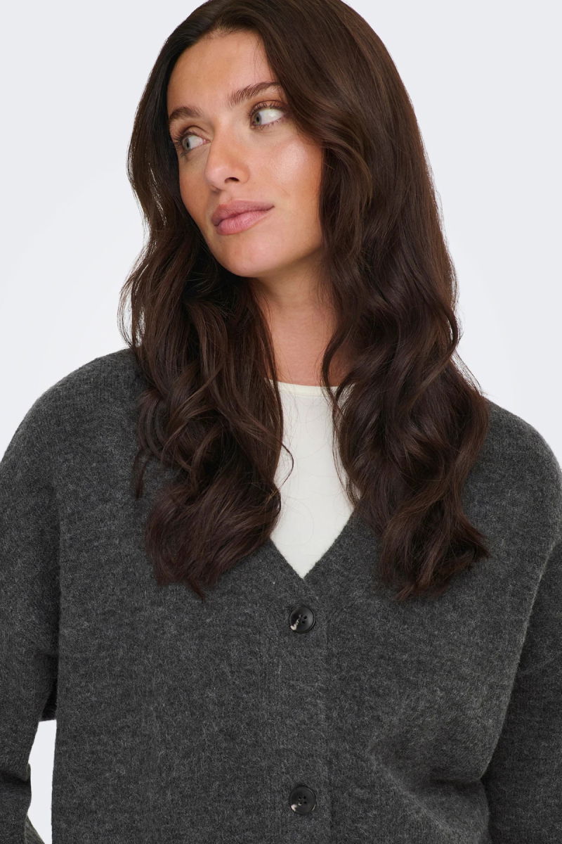 Only Kadın Onlhouston V Yaka Uzun Kollu Yünlü Hırka 15353192 Antrasit - 2